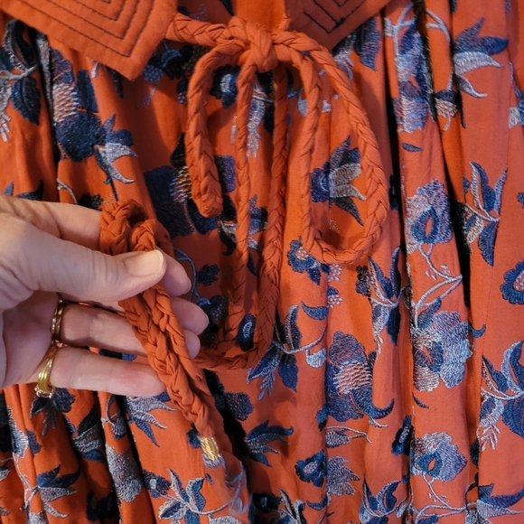 Anthropologie embroidered Juniper belted swing dress - XS.      A72 - Picture 4 of 14